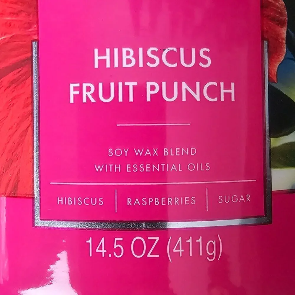 Goose Creek Hibiscus Fruit Punch Soy Wax Essential Oils Jar Candle NEW